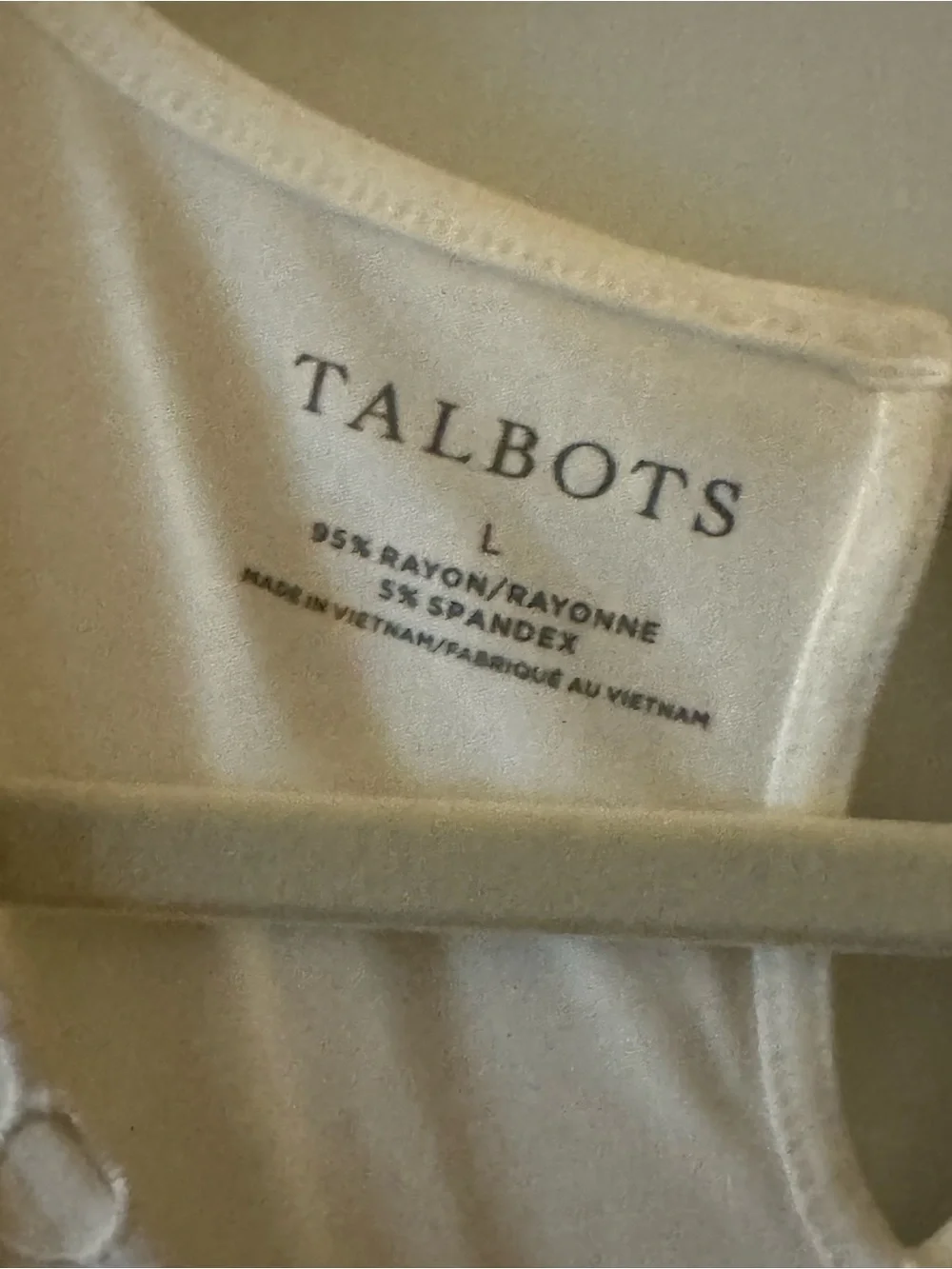 Talbots Cream Lace Shell Top - Picture 2 of 5